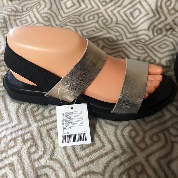 Helena Slingback Sandals Metallic Gladiator Sz 8 - Picture 4 of 8